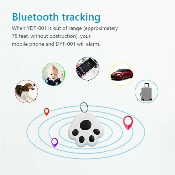 GPS Tracker, GPS Mini Tracking Locator, Bärbar Bluetooth Älykäs Anti-förlorad Trådlös Device Finder Barn Bagageväska Pet Set-Svart