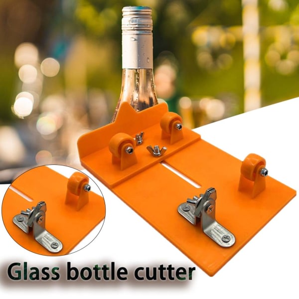 Gör-det-själv-glasskärare Professionell skärverktyg för ölflaskor Justerbar vinflaskskärare Gul