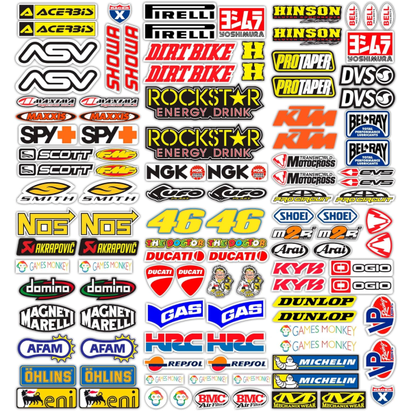 Moottoripyörä tarrat sponsori 113 tarraa motocross grafiikka pyörä 36x33 cm