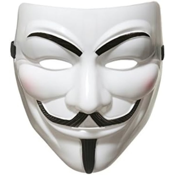 AKORD 990222" V f?r Vendetta Anonymous Guy Fawkes Halloween Masquerade Mask, Unisex-vuxen, Vit, One Size