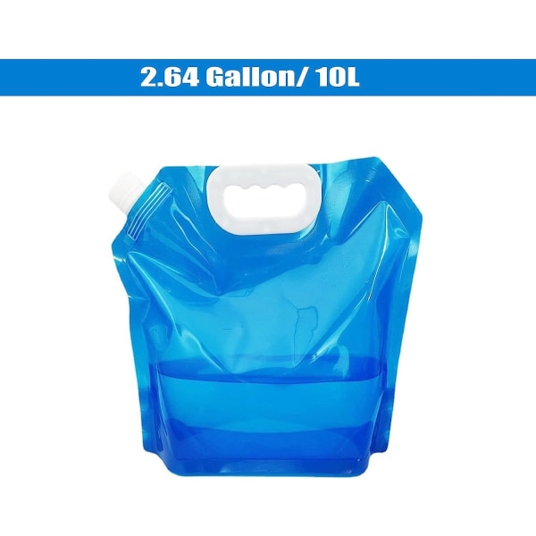 Sammenklappelig vandbeholder Taske Sammenklappelig bærer Camping vandpose beholder Sammenklappelig udendørs bærbar vandbeholder 10L 3 stykker 40*39cm