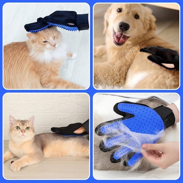 2 stk. Pet Glove Brush, Glove Cat Gloves for Pet Grooming