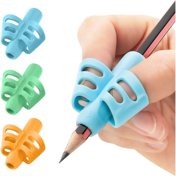 (Pack med 3) Blyertsgrepp för barn handstil, perfekta pennhållare för barn Hemundervisning och förskola - Skrivverktyg för barn, diverse penngrepp