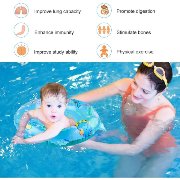 Baby svømmering Justerbar oppustelig oppustelig flyde svømmetræner for børn til børn 6 måneder til 3 år