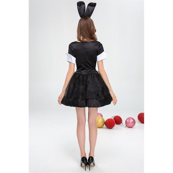 Sexy French Maid Lady Rabbit Puku Anime Cosplay Pitsi Alusvaatteet Esiliina Univormu Asut XL