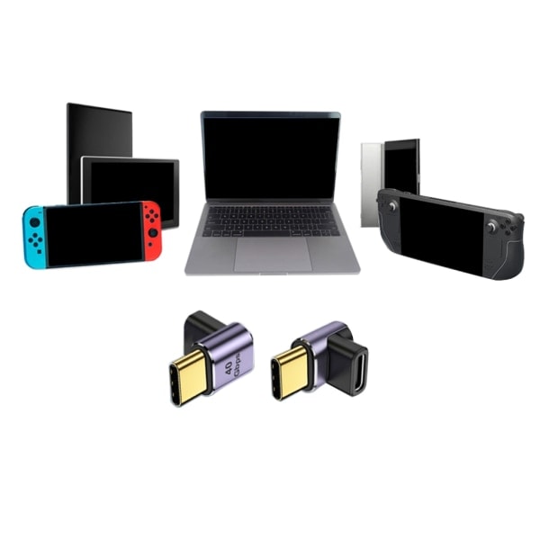 40 Gbps USB C-adapter 90 graders USB C-förlängare rät vinkel PD 100 W snabbladdning för Steam Deck Switch Laptop MacBook