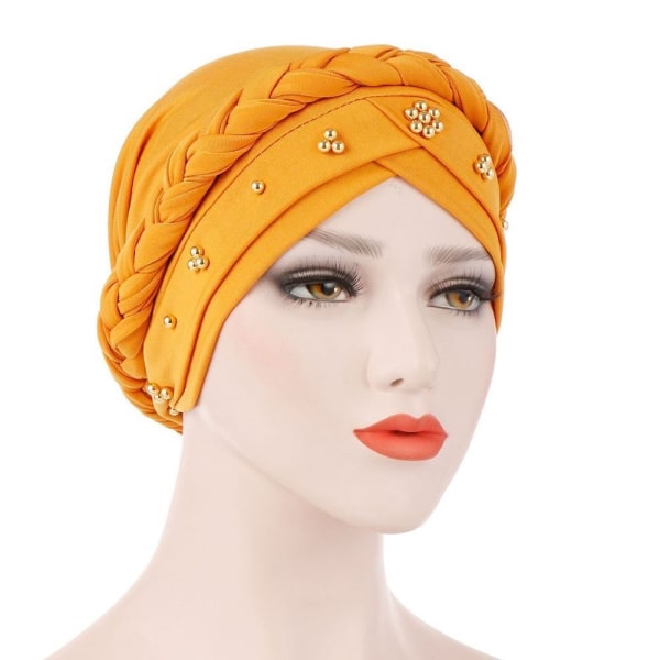 Dam Turban Cap Pärlhalsduk GUL yellow