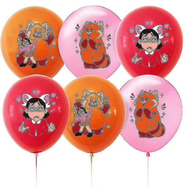Söt röd panda födelsedagsfest tillbehör Party dekorationer Tecknad tema Party Set