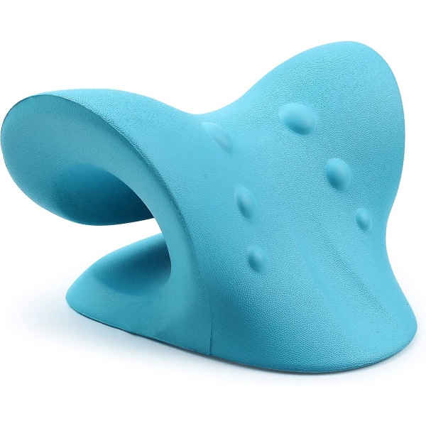 Kaulan ja hartioiden rentouttava kohdunkaulan vetolaite kivunlievitykseen ja kaulan selkärangan säätöön Kiropraktiikka Tyyny Niskapaarit (sininen)