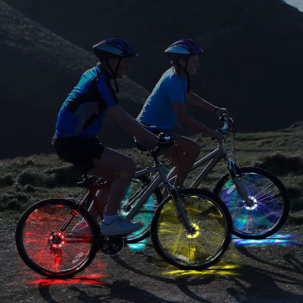 Oppladingsbare sykkelhjulsnavlampor Vattentäta akvarellstrålar Sykkelsikkerhetslampa Dekorasjonsljus for barn