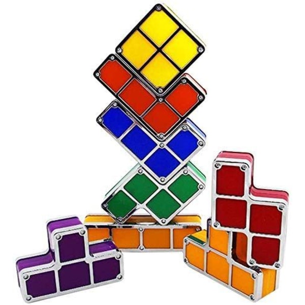 Tetris Lampe, Attoe LED Tetris Stabelbar Nattlampe 7 Farger Induksjonslåsbord