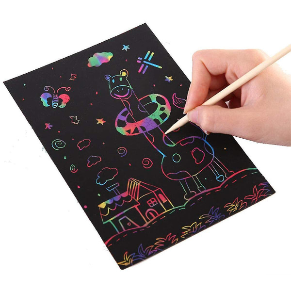 Scratch Paper, 10 kpl Rainbow Magic Scratch Art -tarvikkeita