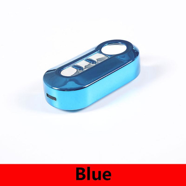 För Fiat 500 Collar Boyue 2010-2015 Tpu case 3 knappar Fällbar fjärrkontroll Cover Biltillbehör Blue