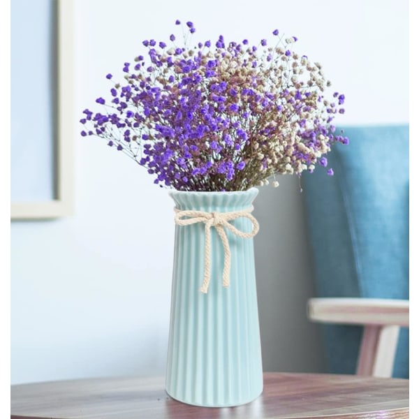 Keramiska ribbade vaser minimalistinen moderni heminredning Dekorativ blomstervas för bröllop Matbord Kontorsrum - 7,5 tum / 20 CM