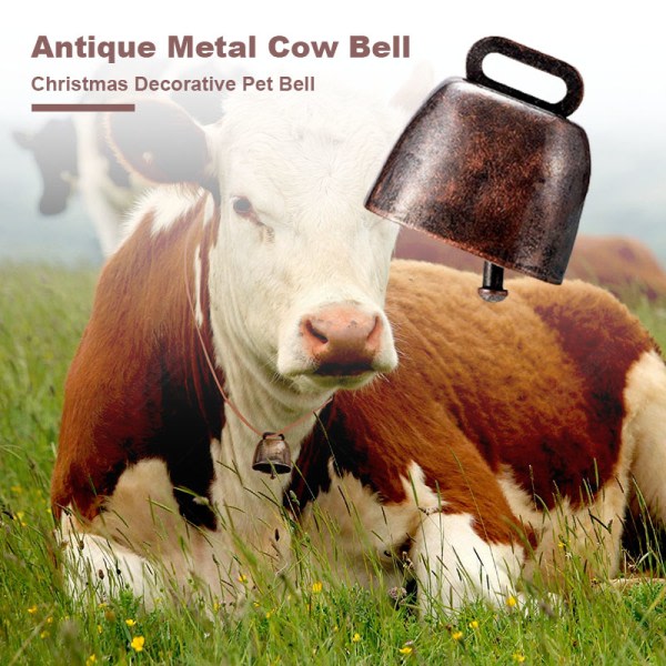 Vintage Metal Cowbell Personlig Mini Koppar Bell Lättvikt Husdjur Anti-förlorad Bell Röd Brons 6st