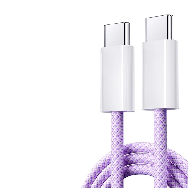 2023 Original USB C-kabel for iPhone 15 Pro Max iPad PD 65W 45W 25W Turboladekabel Type C Hurtiglader for Samsung S23 S22 Lila Purple Purple 2m