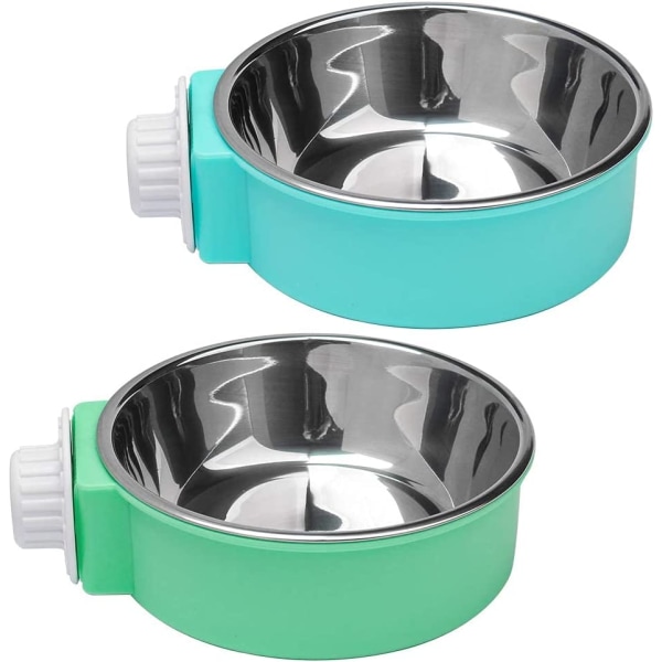 2 Pack Pet Cage Bowls, 2 in 1 Removable