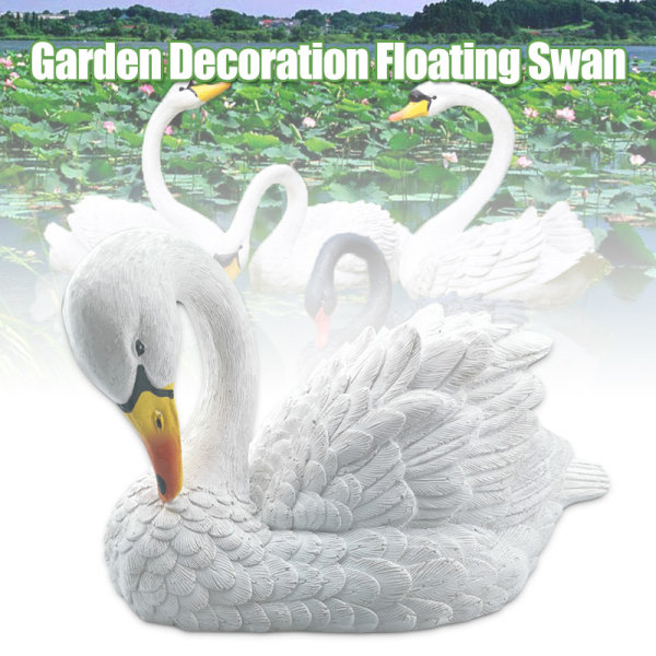 Resin Swan Ornament flyter i vattnet Trädgård hem damm dekorasjon