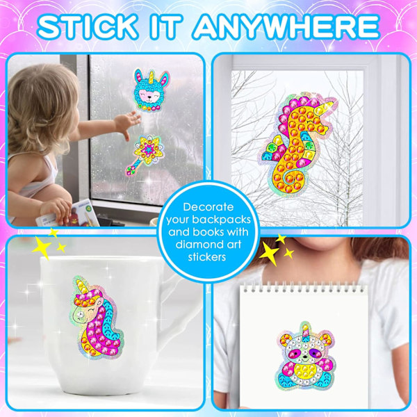 24 ST Diamond Art Animal Sticker Craft, DIY Sticker