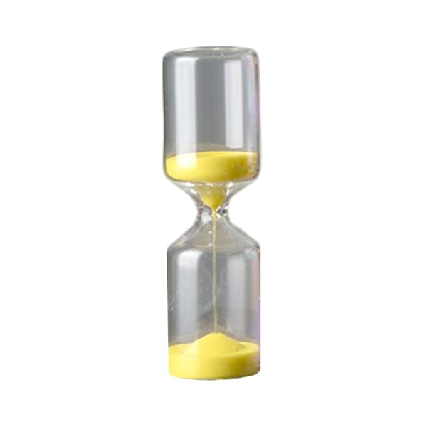 Sylindrisk glass Sandglass Multifunksjonell Sandglas Timer Personlig skrivebordsdekorasjon Gul