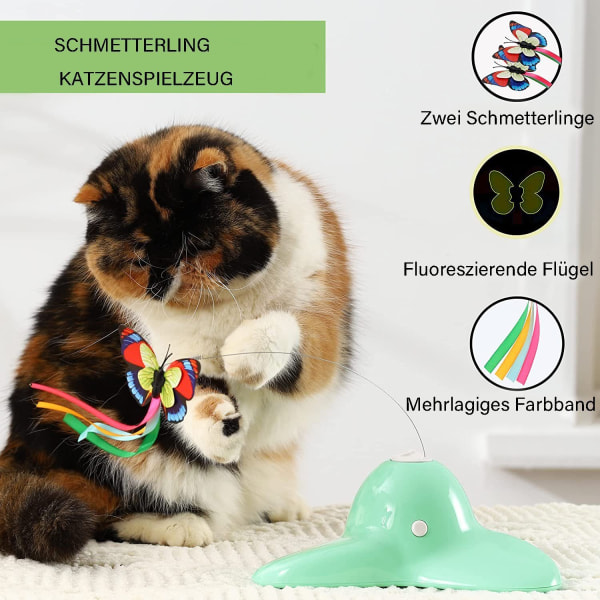 Interactive cat toy, for with 360° rotatable butterfly