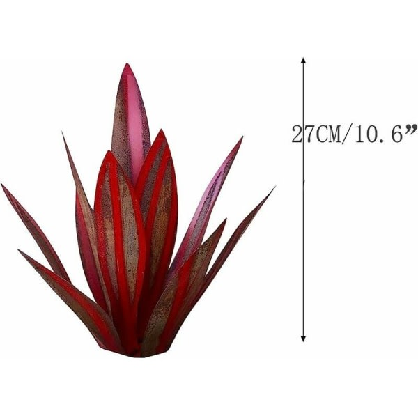 Rustik DIY Metall Tequila Skulptur Metall Agave Växter Inomhus Utomhus Gräsmatta Konstdekoration Staty Utomhusdekor Prydnad Trädgårdsdekor Röd