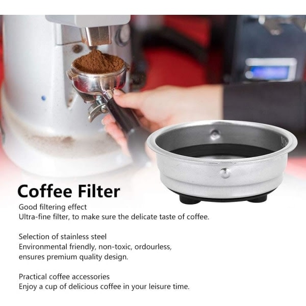 Kopp 51 mm kaffefilterkorg Löstagbar espressomaskin i rostfritt stål Portafilter Hemkontorstillbehör