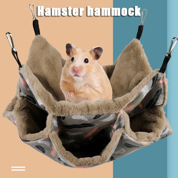 Dobbelt lager hamster hängmatta bomullsbur hängande ekorre sovsäck for igelkottar seng Hus 01