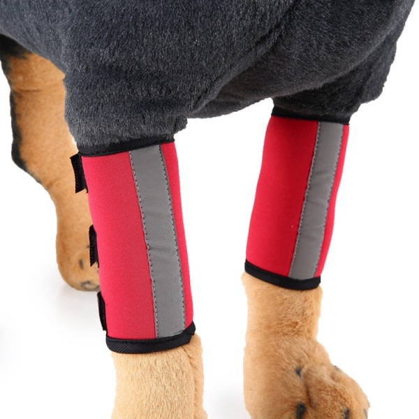 Benstøtte til hunde, med reflekterende strimler knæbeskyttere til hunde (L)