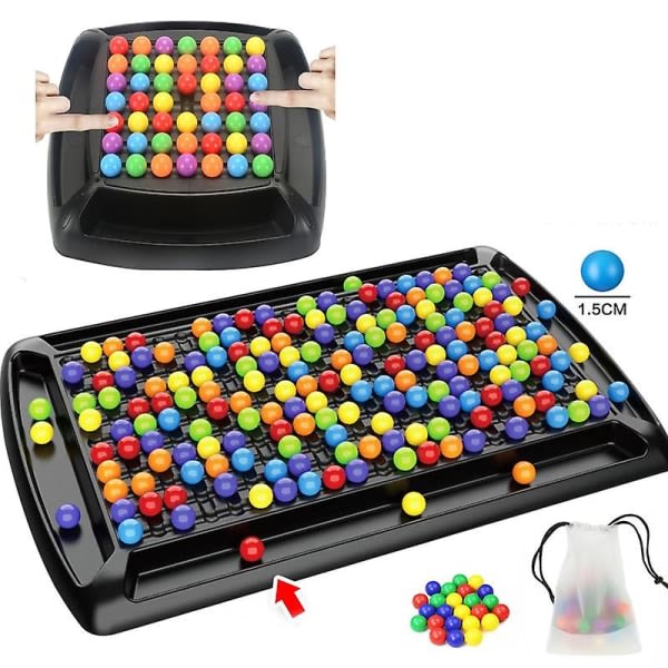 Regnbågsboll matchande leksak Färgstarkt rolig pussel schackbrädespel med 80 st fargede pärlor Intelligent hjernespel pedagogisk leksak 48 pärlor sett