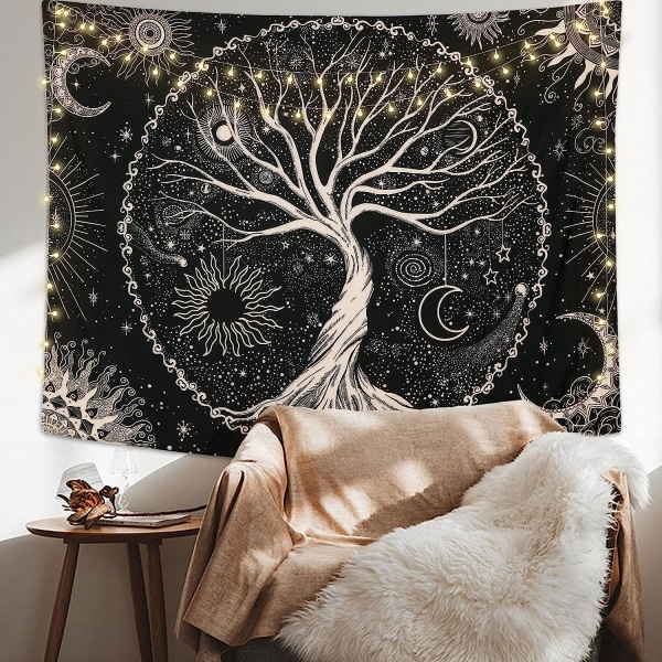 Livets träd Tapestry Moon Black Sun Tapestry