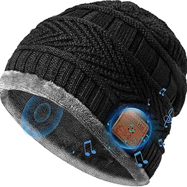 Bluetooth 5.0 mössa Vinterlöparmusik Stickad mössa med halsduk Presenter för män kvinnor