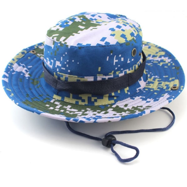 Menn Casual Caps Bred Rand Cap Militær Camo Hatter Sky Blue - Camo