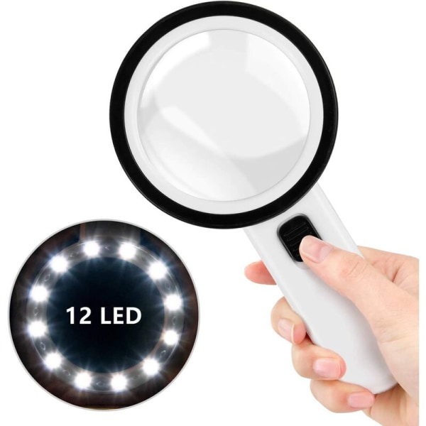 Forstørrelsesglas, 30 gange LED-lys 100MM Pocket Magni