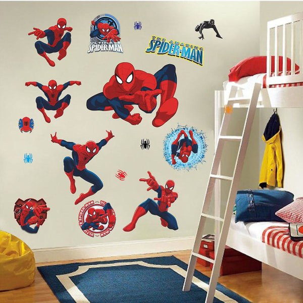 Fantastinen Spiderman-väggklistermärkena för barnrumsset