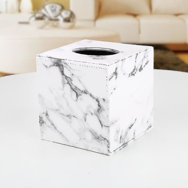 Marble Cube Square Tissue Box Pu -nahkarullapaperipidike Varasto