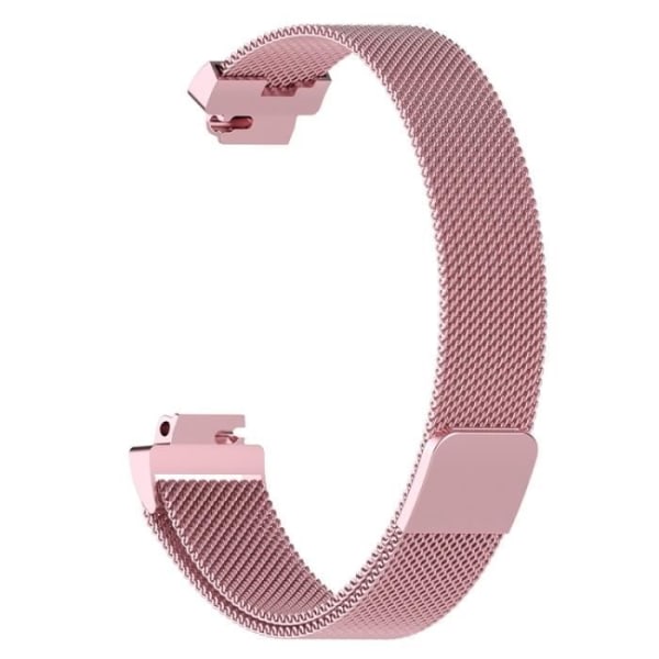205 mm magnetisk Milanese rustfrit stålbånd til Fitbit Inspire/Inspire HR - Pink