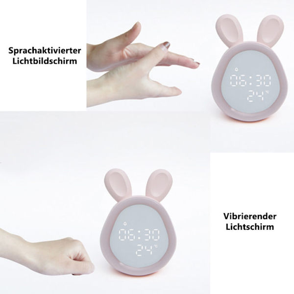 Barnens ljusväckarklocka, utan tickande, tyst, söt barnväckarklocka