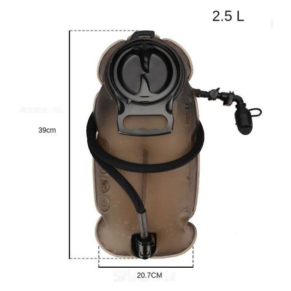 Tpu aftagelig drikkeslange vandpose stor kapacitet udendørs drikkepose bjergbestigning løb reservoirpose 2l/2,5l/3l 2.5L