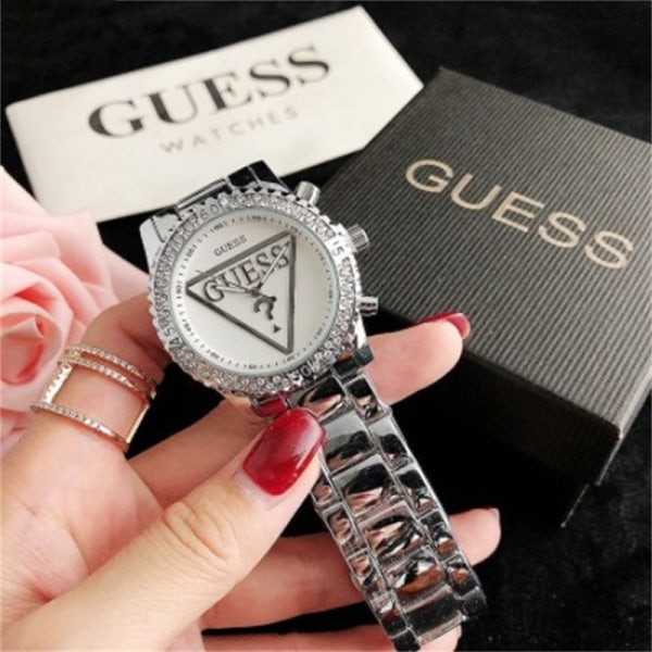 Guess Rustfrit Stål Strassur, Casual Quartz Ur, Elegant Tilbehør, Gave til Kæreste, Mor, Hustru 1