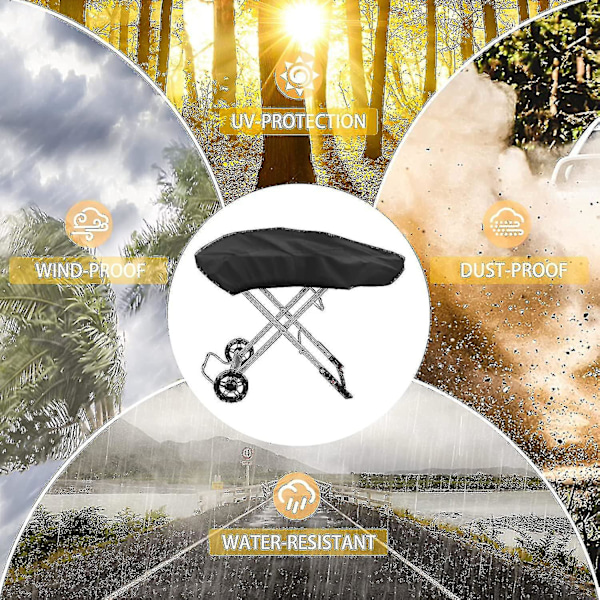 Nytt 100*47*25cm Grilldeksel Passer for Weber Traveler Bærbar Gassgrill, Utendørs Slitesterk Vanntett Oxfordstoff (DPD)