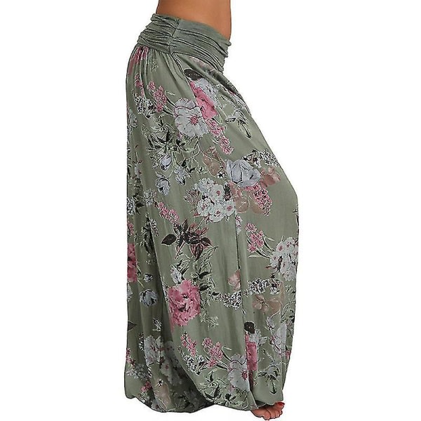 Dame Yoga Bukser Løse Boho Casual Harem Bukser Army Grøn 5XL