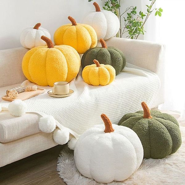 Mjuk pumpa kudde kudde jul halloween hem sovrum dekoration tillbaka