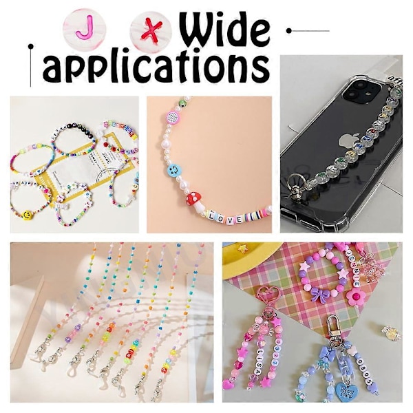 1040 stk. 26 mm akrylperler flade runde blandede farver bogstaver horisontalt hul [YD]