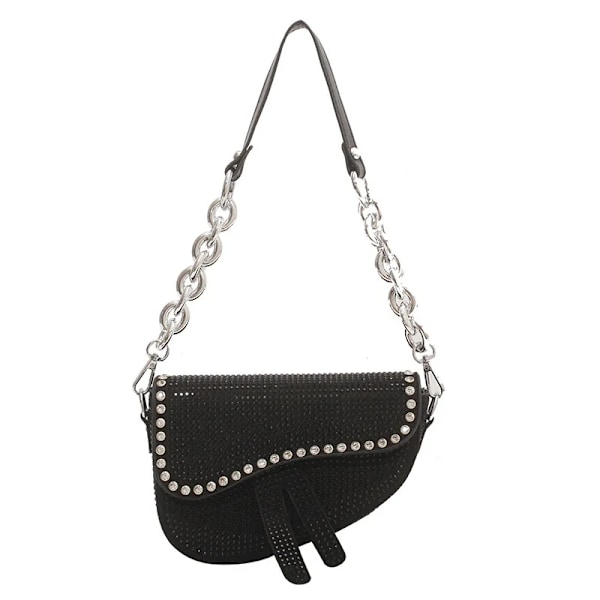 Dametaske Trend højkvalitets tyk kæde Bright Diamond Luksus Designer Crossbody-tasker Mode Sadeltaske Type Type 1 L21cm W14cm H6cm