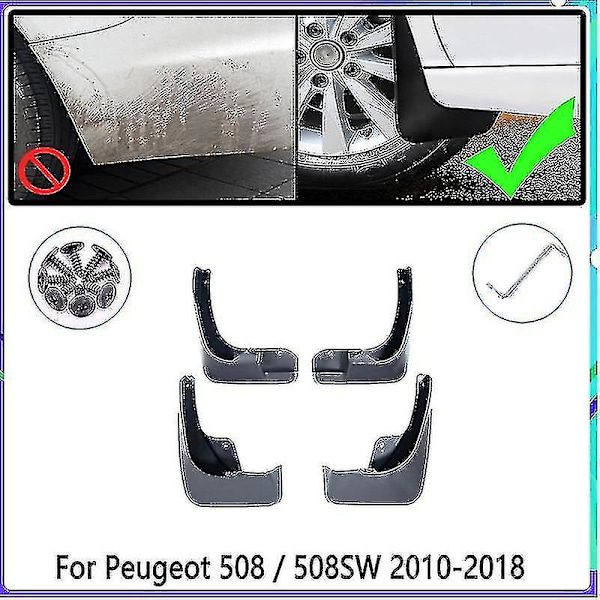 4 stänkskydd för Peugeot 508 Sw 508sw 2010~2018 2011 2012 2013 Stänkskydd Stänkskydd Skärmar Stänkskydd Biltillbehör