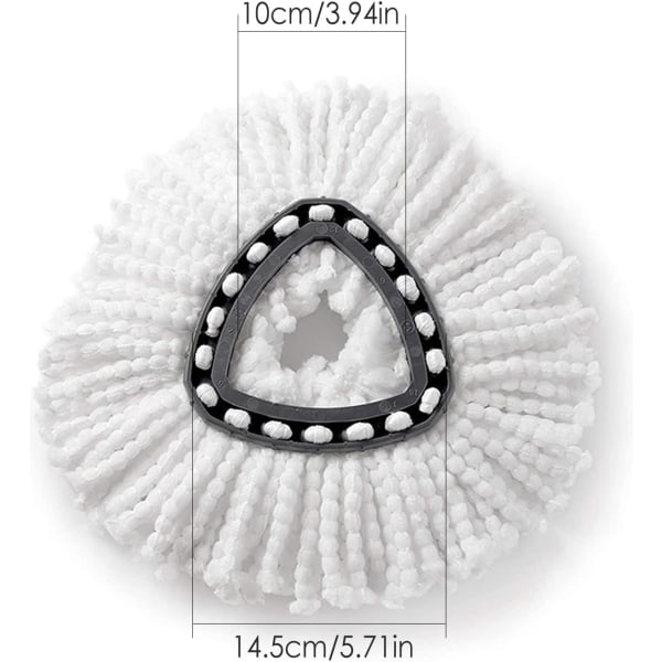 5 Ersättningsmopp Micro Head Refill 360° Spin Magic Mop-Micro Fiber Ersättningsmopp Head-Triangel Form Standardstorlek