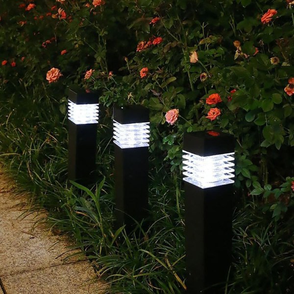 Solcellsdrevet marklampa for have Automatisk belysning Gråsmatta for udendørspladser Varmt lys