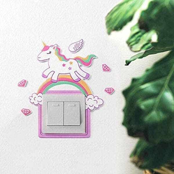 2st Unicorn Light Switch Stickers Cover Switches Kids 3D