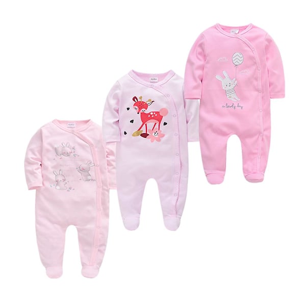 Vår Baby Pyjamas Flickor Pojkar Jumpsuit 100% Bomull Andningsbar Mjuk Vinröd Maroon 9-12M